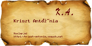 Kriszt Antónia névjegykártya
