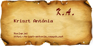 Kriszt Antónia névjegykártya